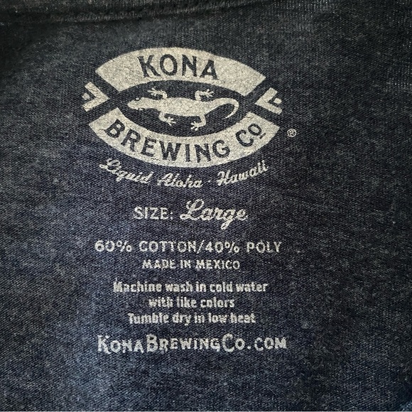 KONA BREWING Big Wave Golden Ale Tee Shirt Men L Large - Picture 4 of 5